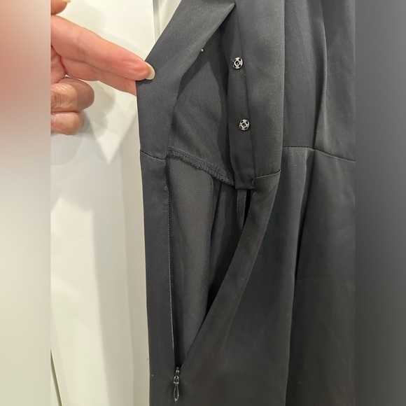 Banana Republic Mini Dress 100% Silk Ruffle Off The Shoulder Black 2 Feminine - Picture 4 of 8